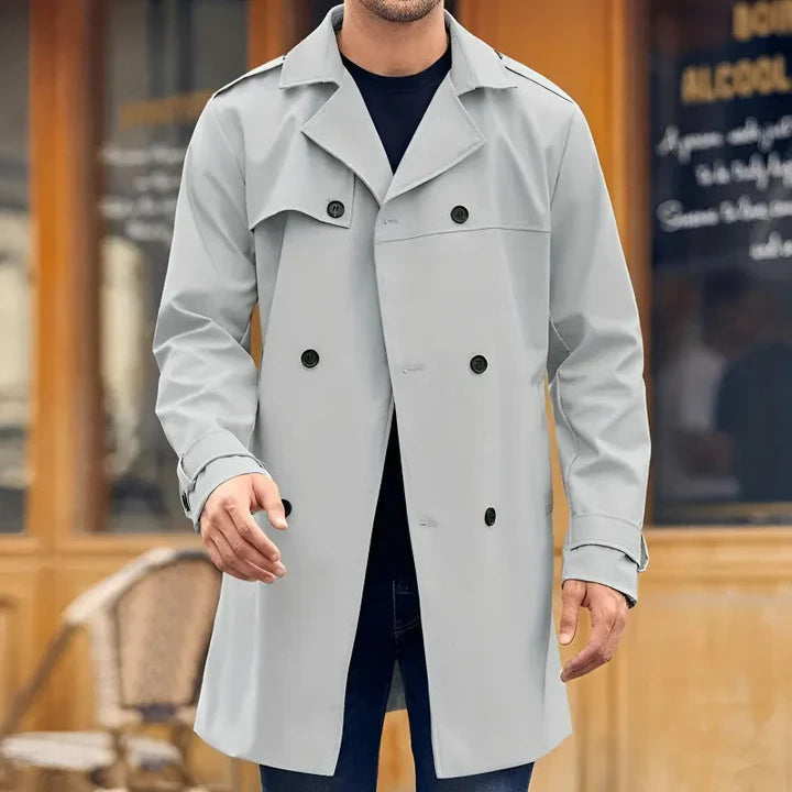 Klassieke Trenchcoat Heren Waterdicht en Elegant