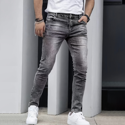 Slim Fit Jeans Heren Comfortabele Denim Stof