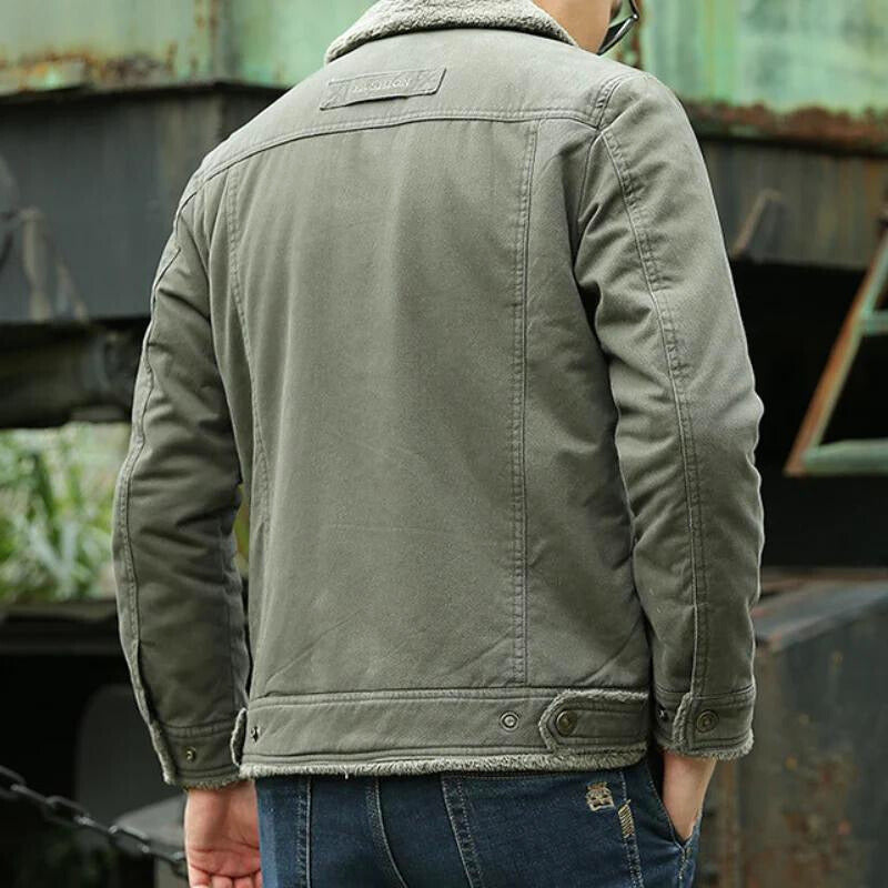 Maverick Jeans Jas Blauw Leerlook