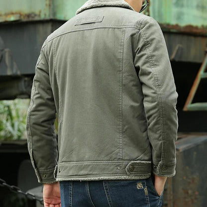 Maverick Jeans Jas Blauw Leerlook