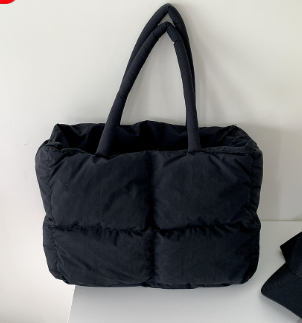 Dames Puffer Tote Tas Zwart Modieus Design