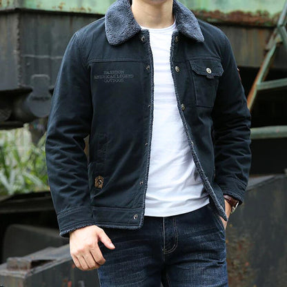 Maverick Jeans Jas Blauw Leerlook