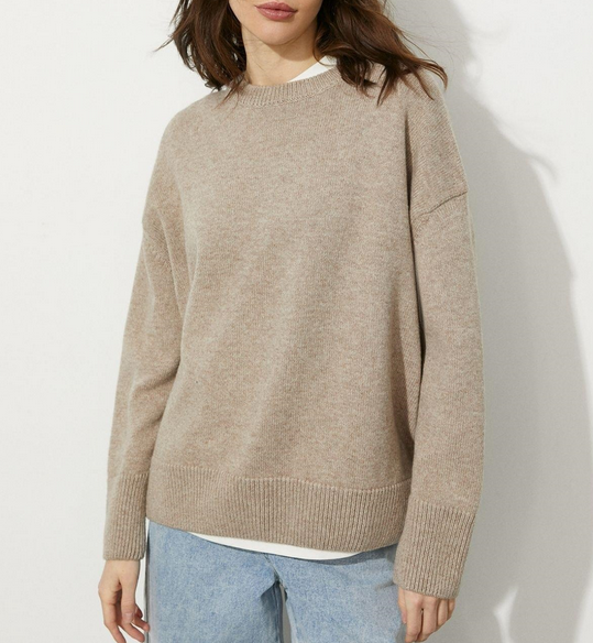 Oversized Damestrui – Gebreide Trui met Ronde Hals en Losse Pasvorm