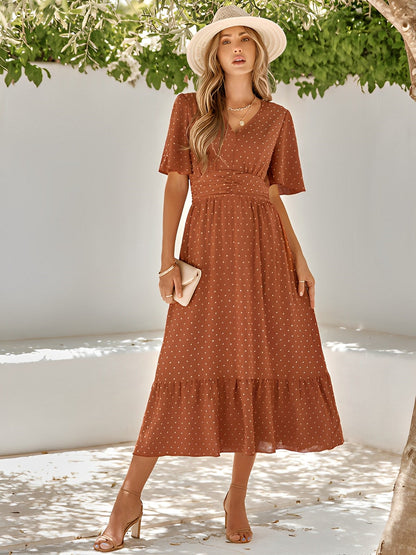 Gewikkelde maxi-jurk met ceintuur - Minerva