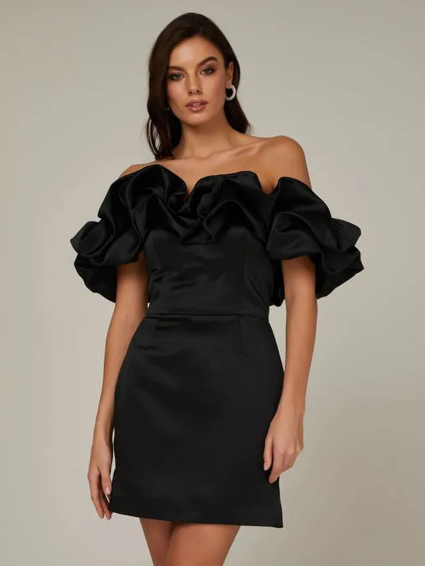 Avondjurk Off-Shoulder Ruffles Elegante Jurk