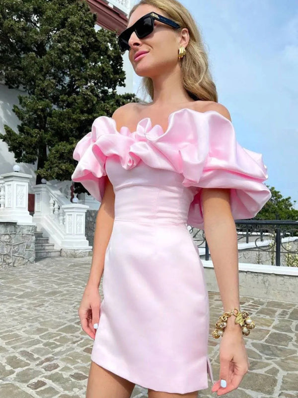 Avondjurk Off-Shoulder Ruffles Elegante Jurk