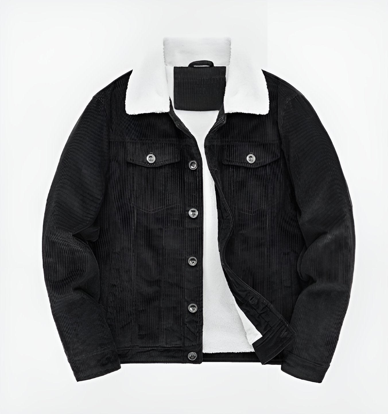 Herenjas Corduroy Imitatiebont Kraag Warm en Stijlvol