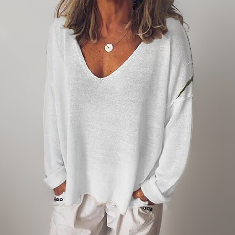 Velanora Comfortabele longsleeve shirt met V-hals