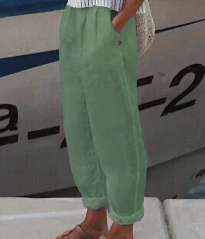 Dames Broek van Linnen - Comfortabele Zomerbroek - Mode Vibes