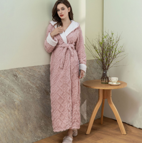 Zachte Fleece Ochtendjas voor Dames Warm en Comfortabel