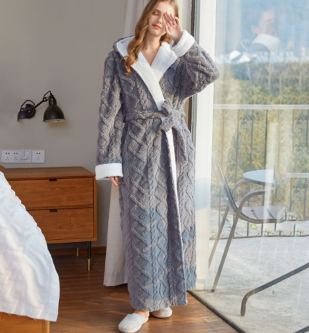 Zachte Fleece Ochtendjas voor Dames Warm en Comfortabel - Mode Vibes