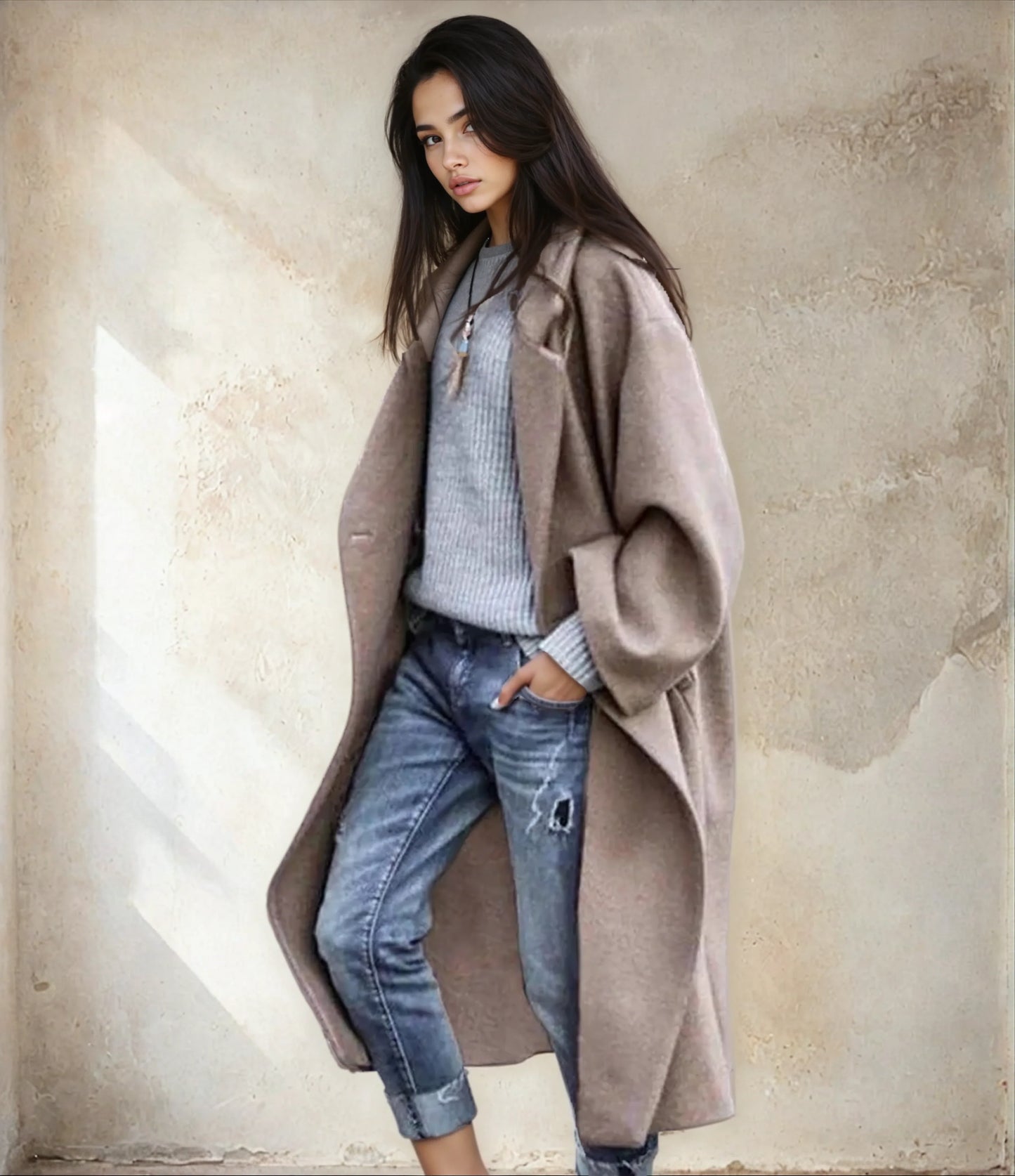 Warme Winterjas voor Vrouw Elegant Design