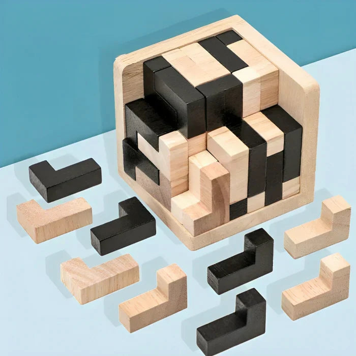 Houten 3D Puzzle Breinbreker voor Volwassenen - Mode Vibes