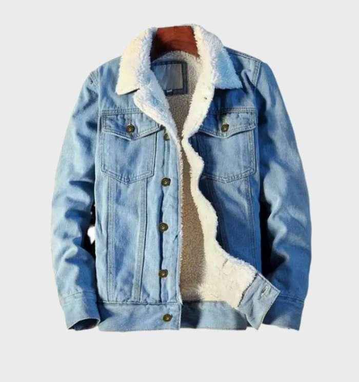 Fleece Jas Warme Denim Look voor Dames en Heren - Mode Vibes