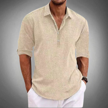 Massimo | Polo Classica in Lino Elegante e Traspirante, Manica Corta