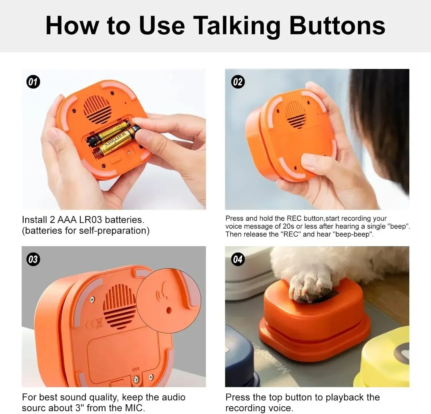 Hond Communicatie Knoppen Set Trainen en Praten met Je Hond
