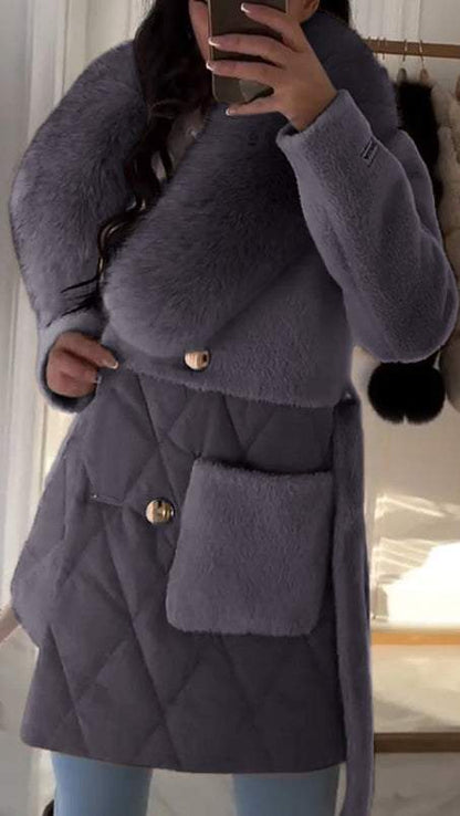 Luxe Bontkraag Jas Warm en Stijlvol