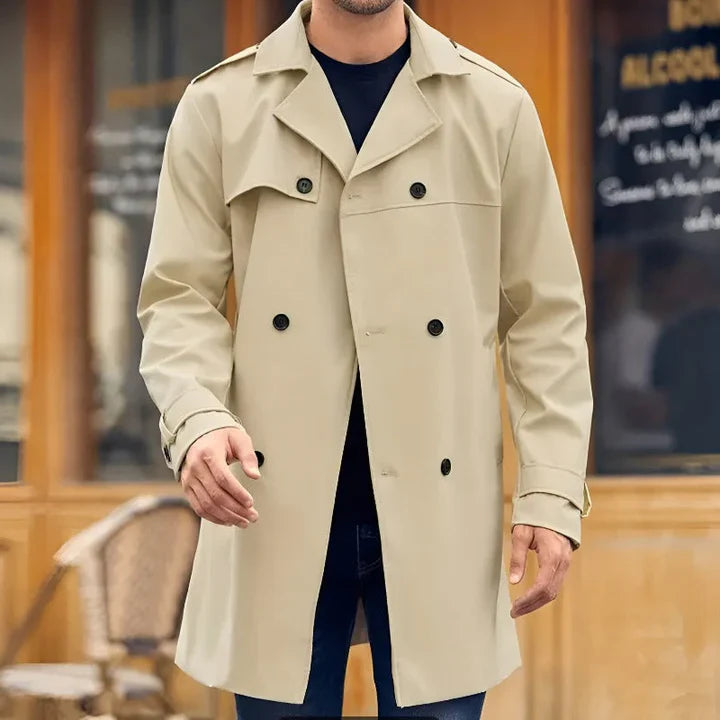 Klassieke Trenchcoat Heren Waterdicht en Elegant