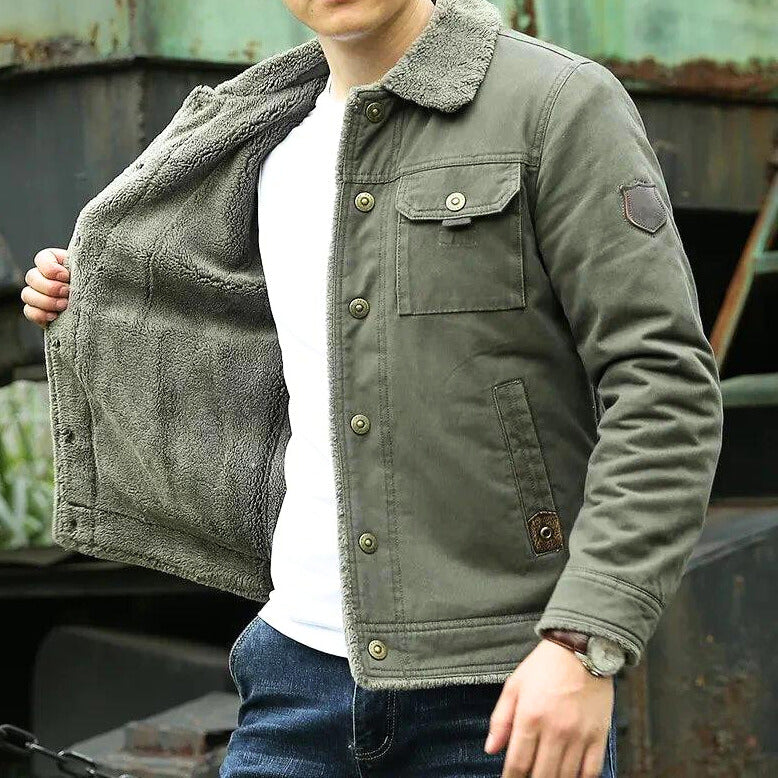 Maverick Jeans Jas Blauw Leerlook