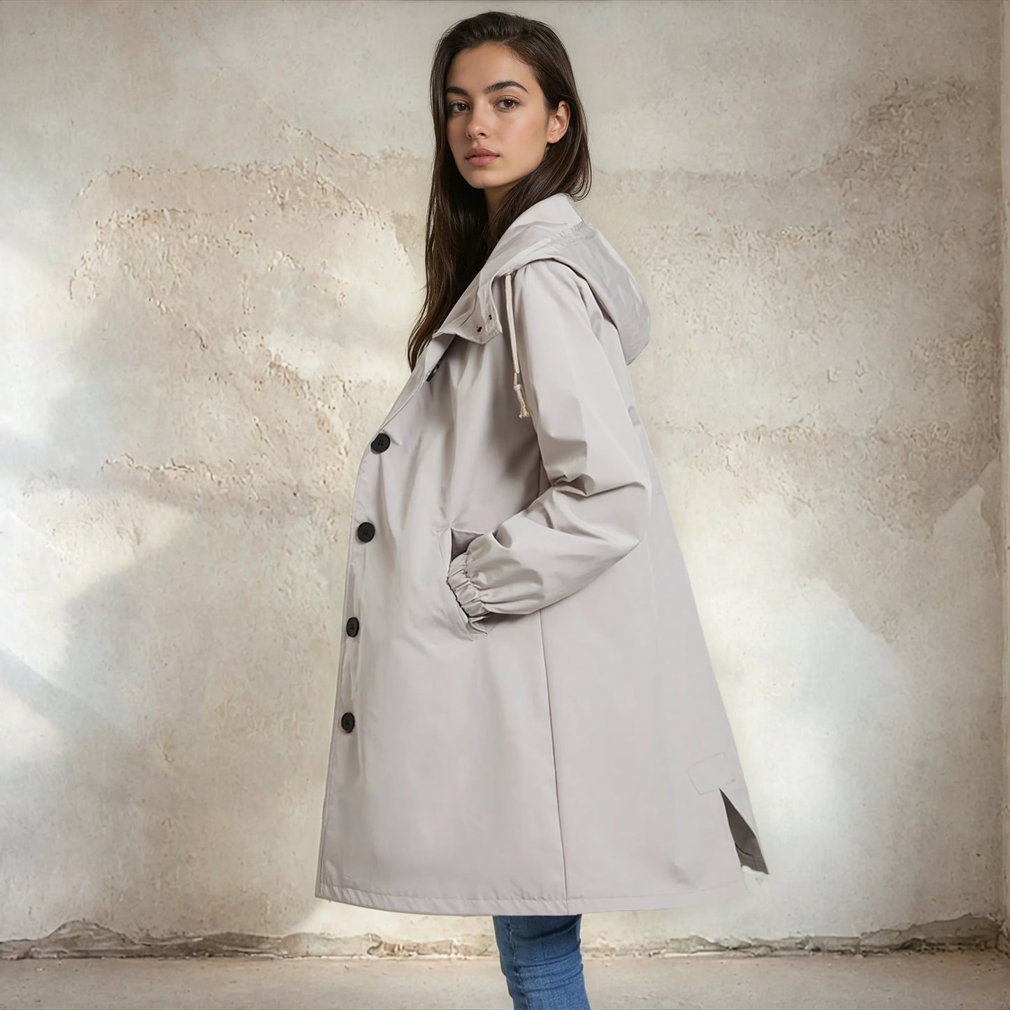 Regenjas Dames Weerbestendig Waterdicht Trenchcoat