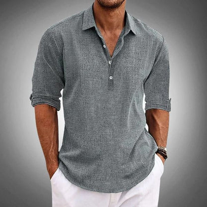 Massimo | Polo Classica in Lino Elegante e Traspirante, Manica Corta