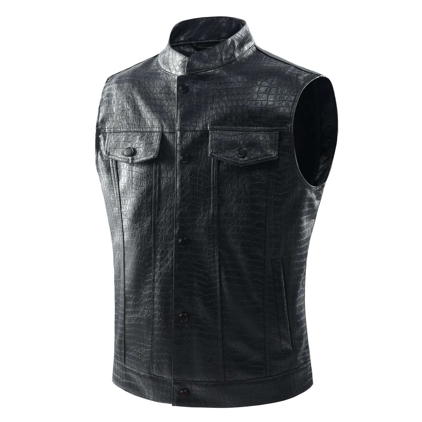 Lederen Vest voor Heren Stijlvol Viper Design - Mode Vibes