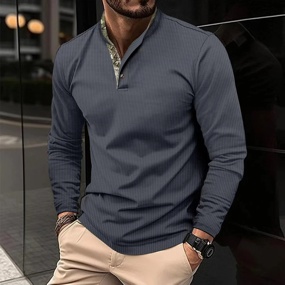 Heren Polo Shirt Longsleeve Stijlvol Design