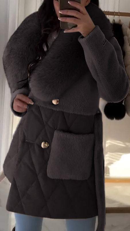 Luxe Bontkraag Jas Warm en Stijlvol