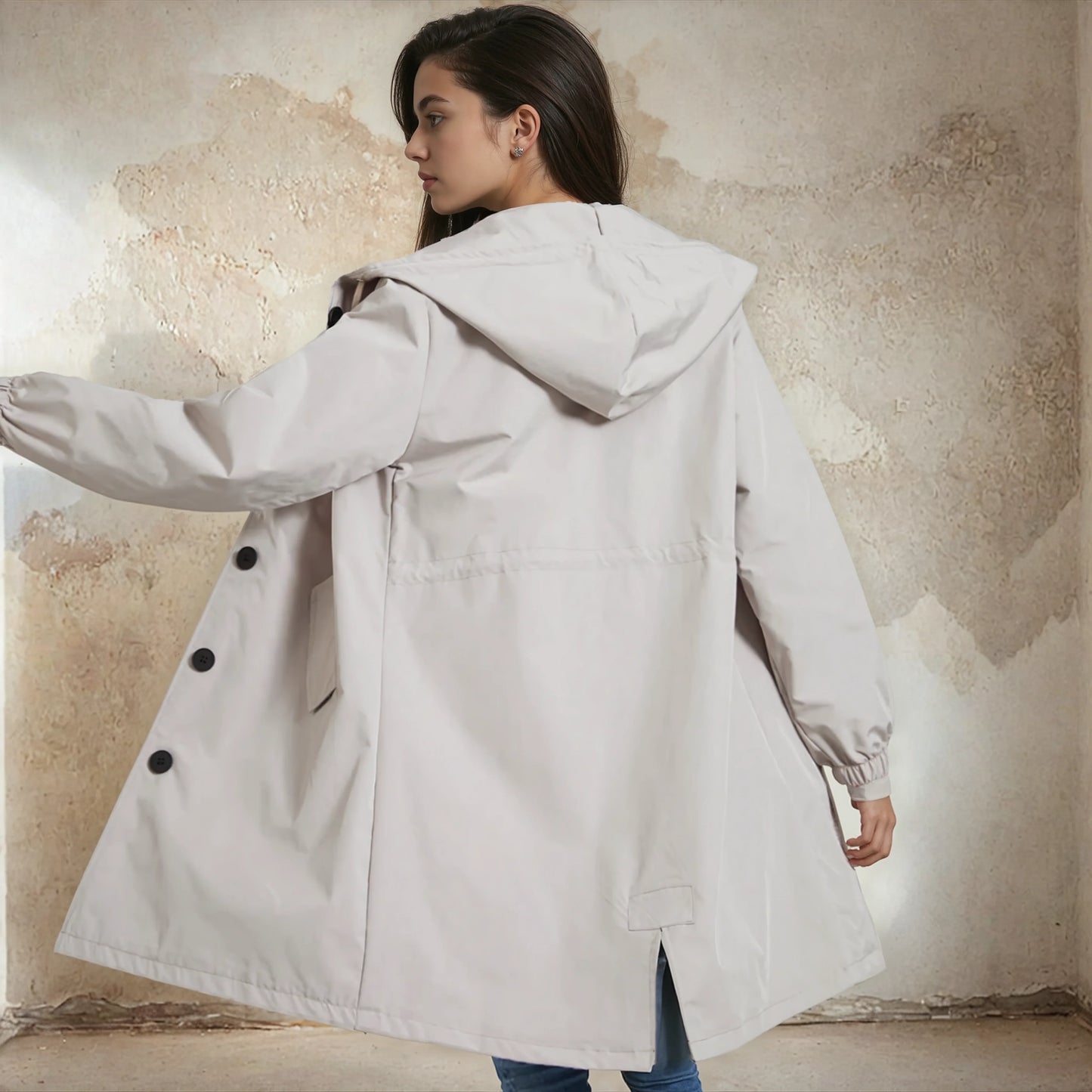 Regenjas Dames Weerbestendig Waterdicht Trenchcoat