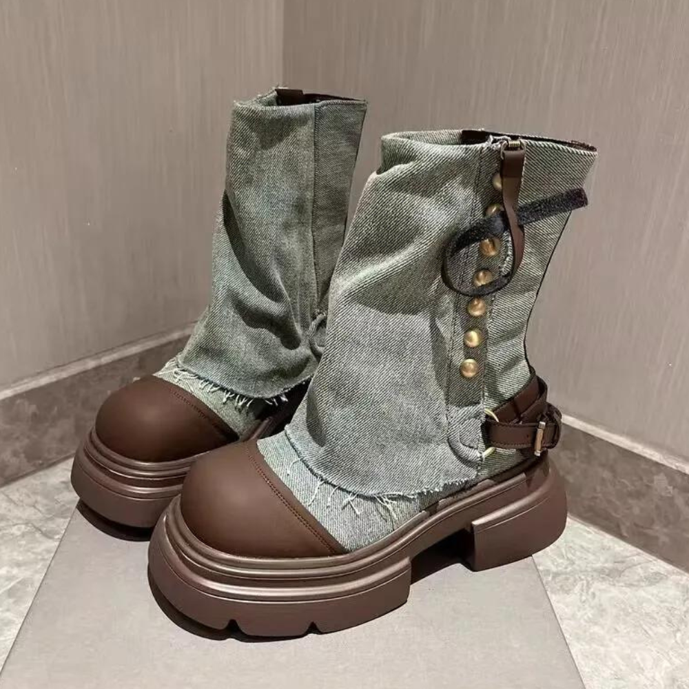 Warme Winterlaarzen van Denim voor Dames - Mode Vibes