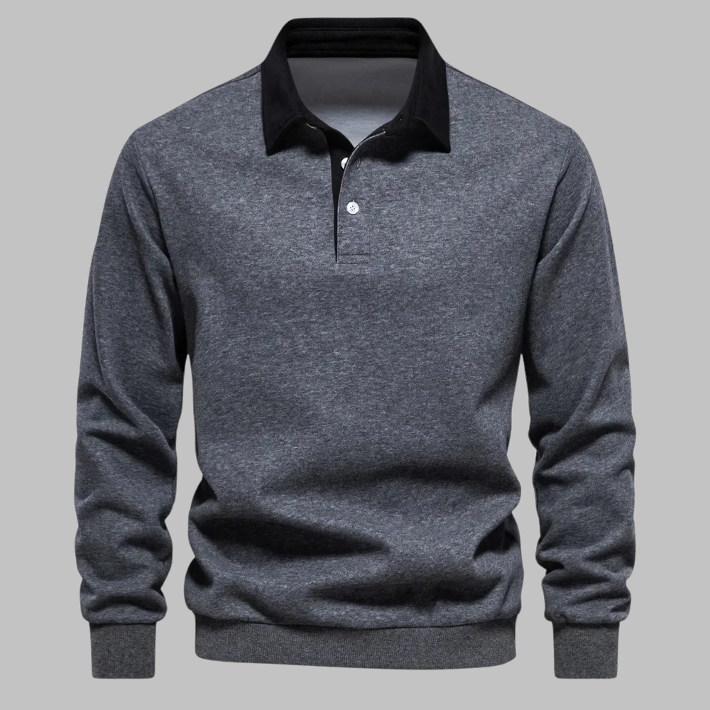 Herensweater Polokraag Klassiek Comfortabel