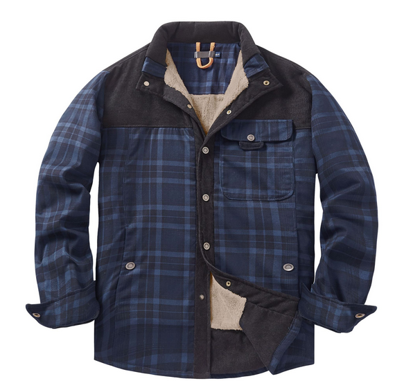 Heren Lumberjack Jas – Warm, Weerbestendig, Outdoorstijl in Rood, Groen of Blauw