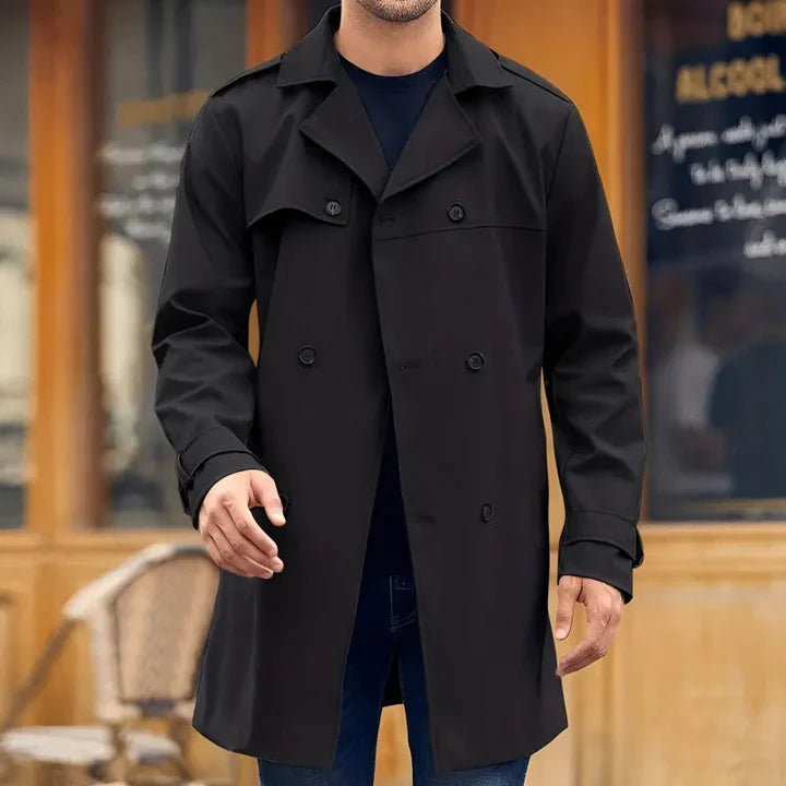 Klassieke Trenchcoat Heren Waterdicht en Elegant