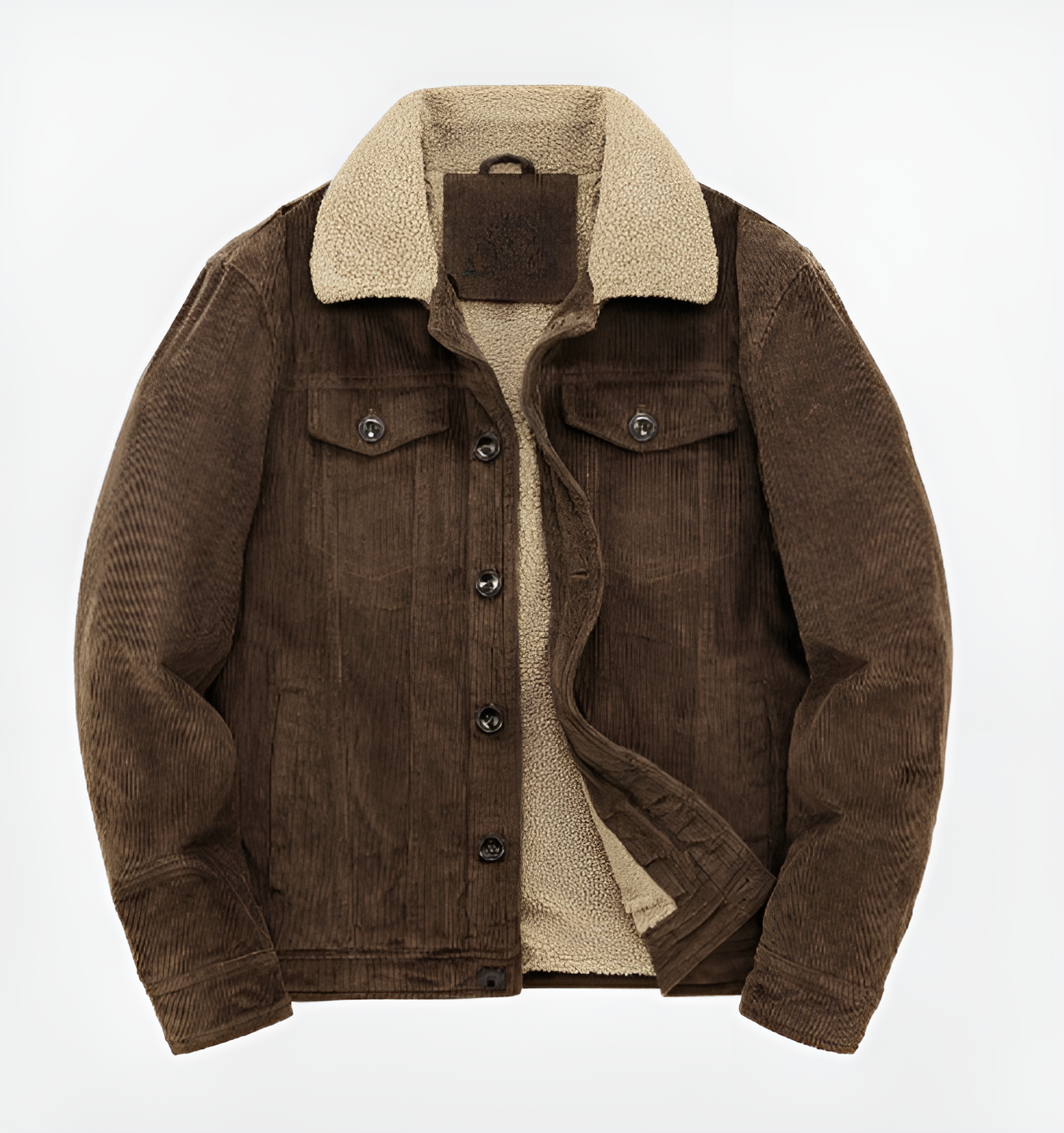 Herenjas Corduroy Imitatiebont Kraag Warm en Stijlvol