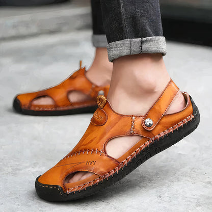 Heren Leren Instappers Sandalen – Ademend Comfort Schoenen voor Zomer en Dagelijks Gebruik