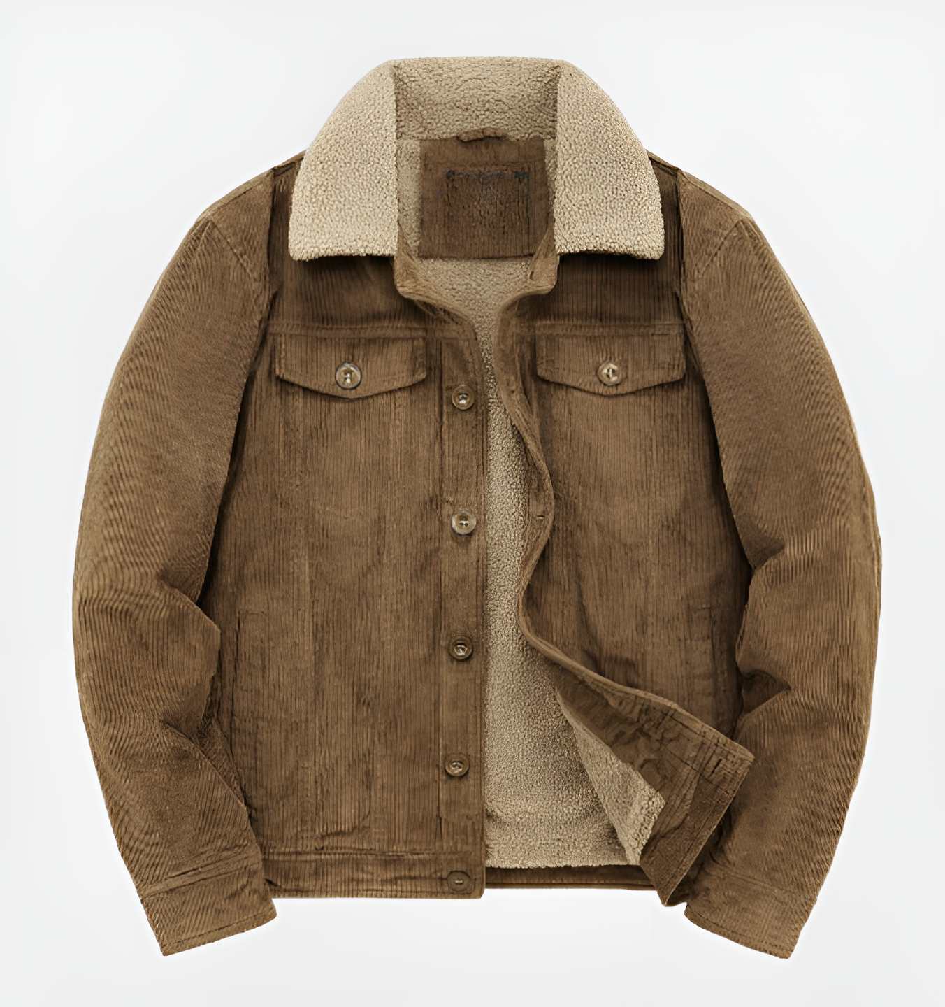 Herenjas Corduroy Imitatiebont Kraag Warm en Stijlvol - Mode Vibes