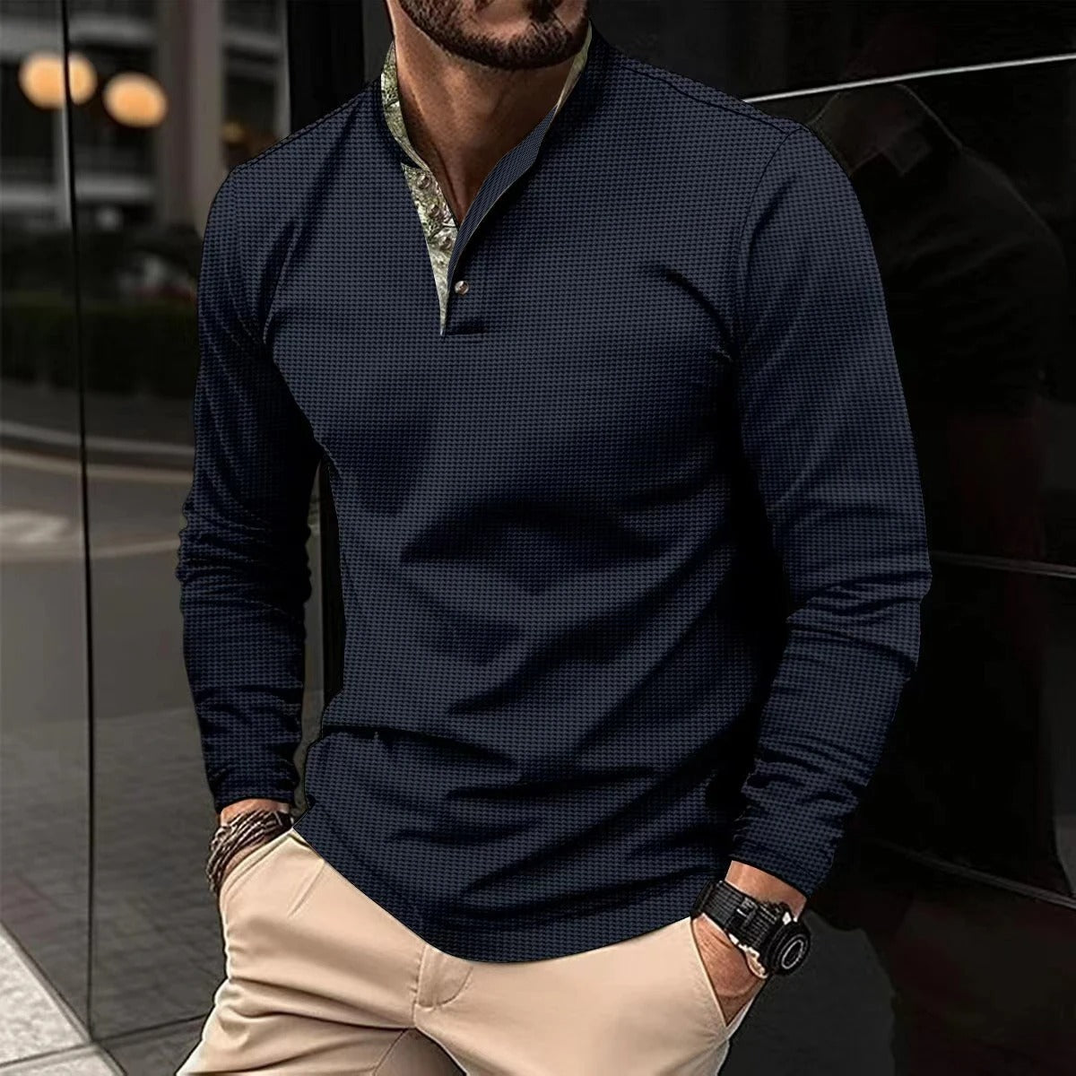 Heren Polo Shirt Longsleeve Stijlvol Design