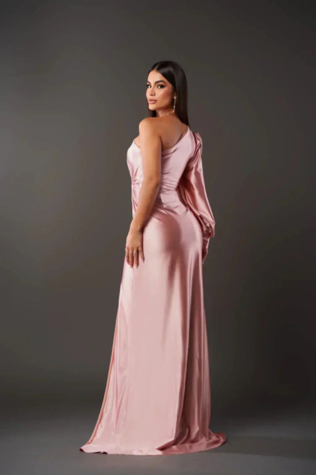 Elegant One-Shoulder Maxi Jurk voor Bruiloftsgasten met Split