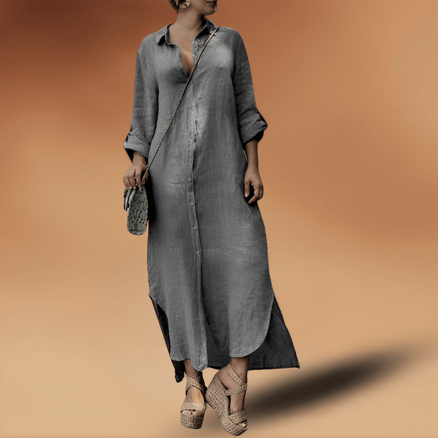 Zomerjurk Linnen Vrouwen Jurk Losse Pasvorm - Mode Vibes