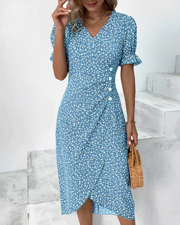 Zomerjurk Vrouwelijk Elegant Korte Mouw
