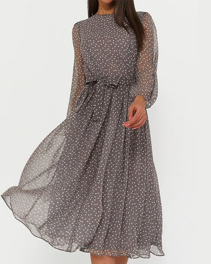 Elegante Jurk met Stippen voor Vrouw losse Vorm - Mode Vibes