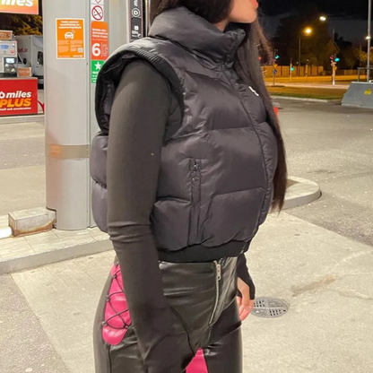 Dames Bodywarmer Zwart Gewatteerd Warm en Comfortabel