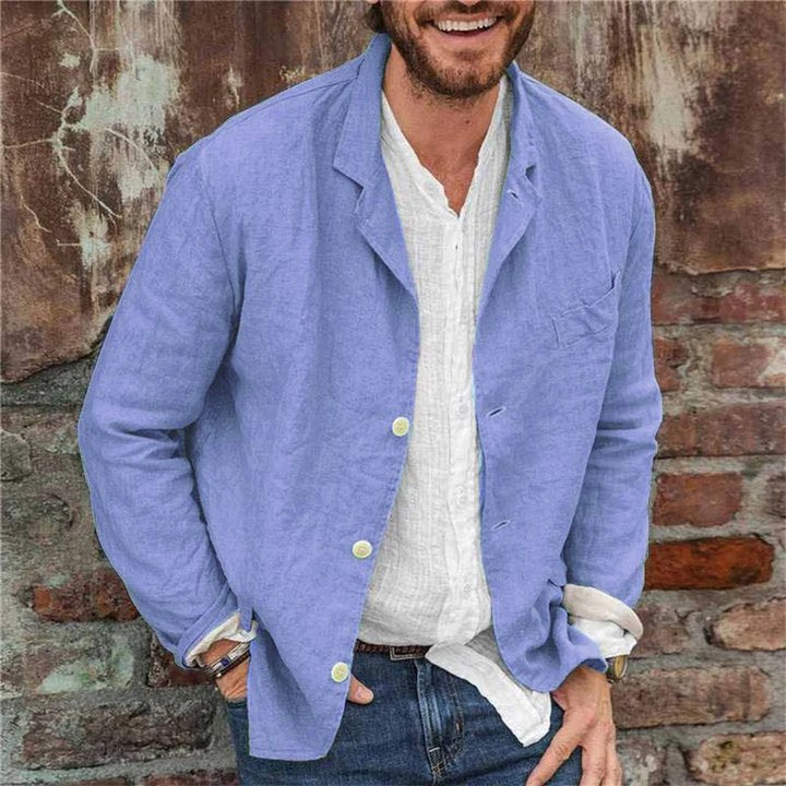 Linnen Heren Blazer Casual Zomerjas