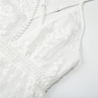Witte Zomerjurk Romantisch Elegant voor Vrouw
