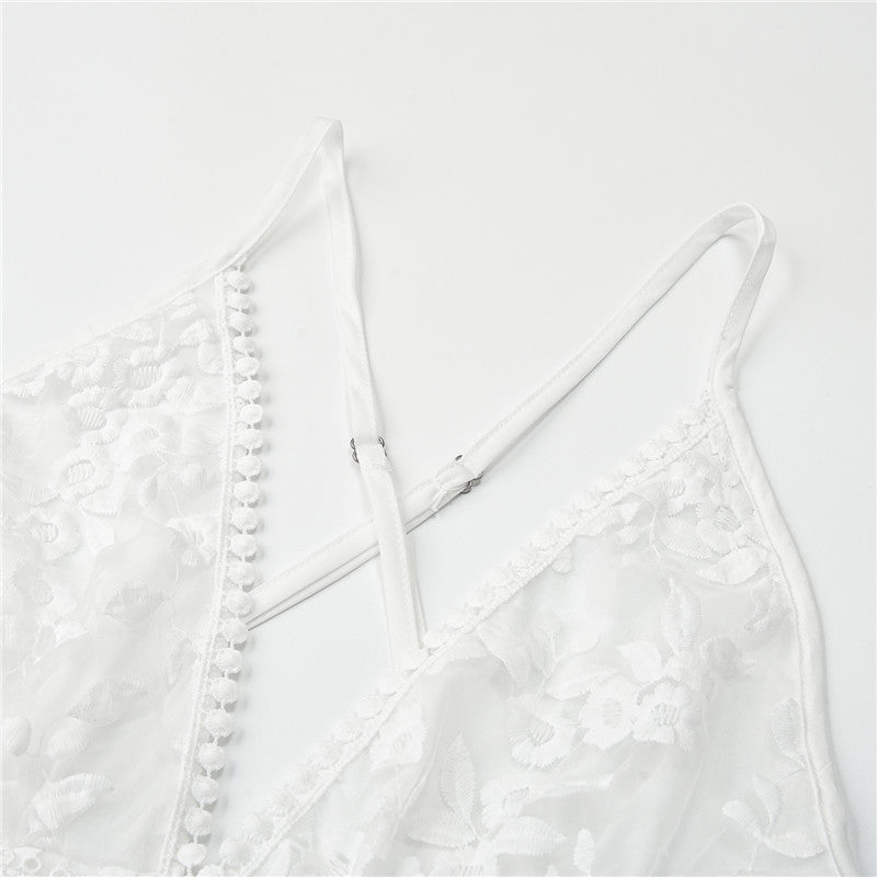 Witte Zomerjurk Romantisch Elegant voor Vrouw