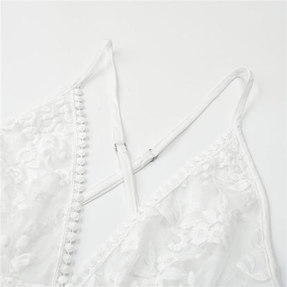 Witte Zomerjurk Romantisch Elegant voor Vrouw