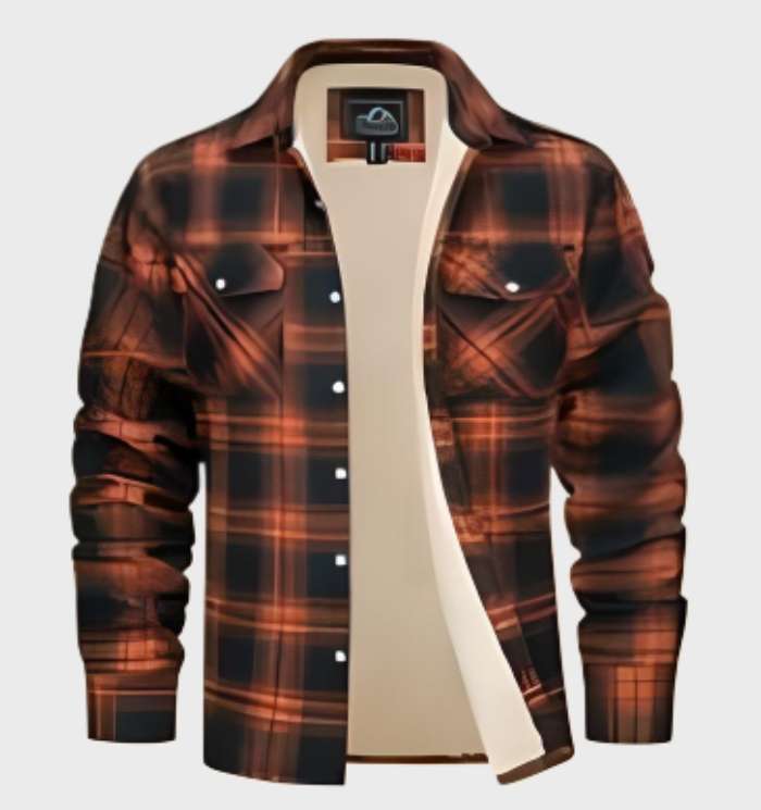 Heren Flanellen Jack Vintage Fleece Lijn Warm en Elegant - Mode Vibes