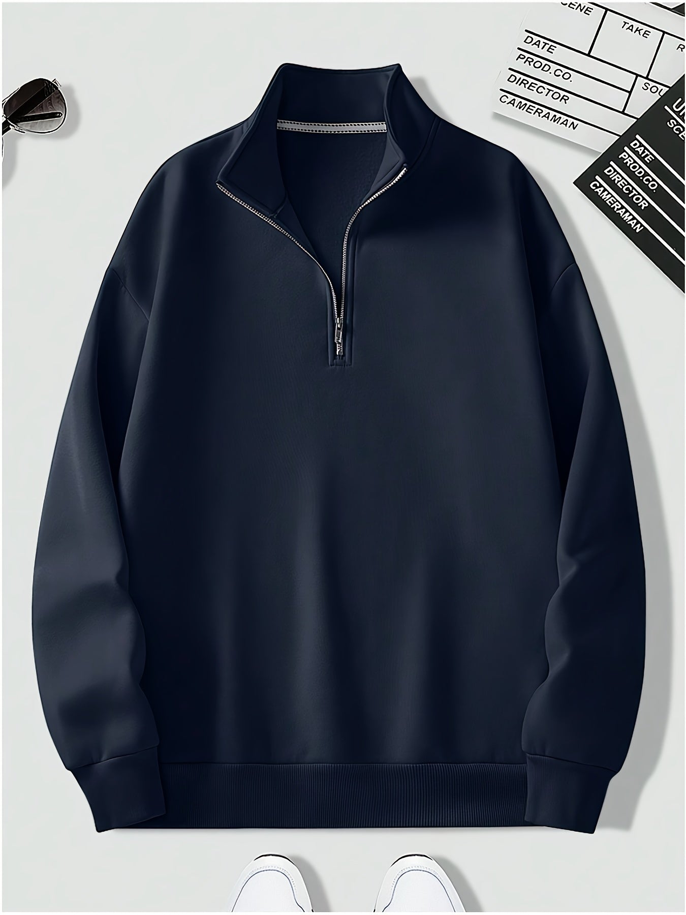 Heren Sweatshirt Effen Kwart-rits Pullover Casual Kleding - Mode Vibes