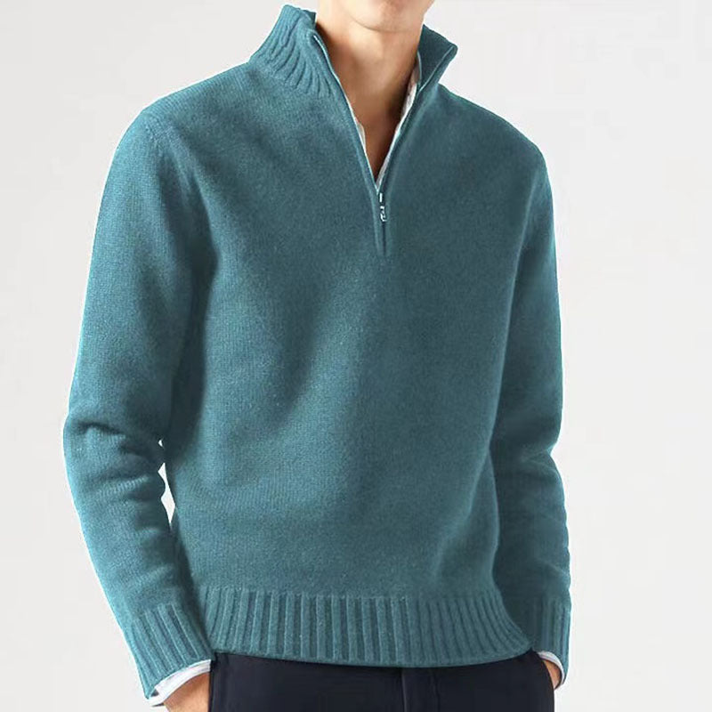 Heren Trui Gebreid Rits Dikke Kraag Warm - Mode Vibes