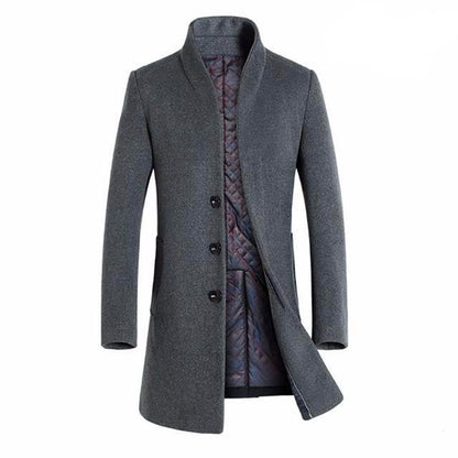Wollen Heren Peacoat Warm en Lang voor Winter - Mode Vibes